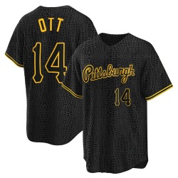 Ed Ott Pittsburgh Pirates Men's Replica Snake Skin City Jersey - Black