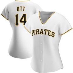 Ed Ott Pittsburgh Pirates Women's Authentic Home Jersey - White