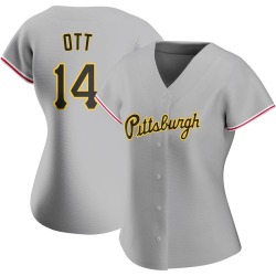 Ed Ott Pittsburgh Pirates Women's Authentic Road Jersey - Gray