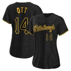 Ed Ott Pittsburgh Pirates Women's Authentic Snake Skin City Jersey - Black