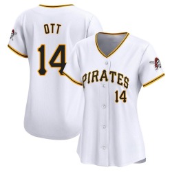 Ed Ott Pittsburgh Pirates Women's Limited Home Jersey - White