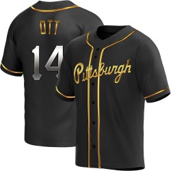 Ed Ott Pittsburgh Pirates Youth Replica Alternate Jersey - Black Golden