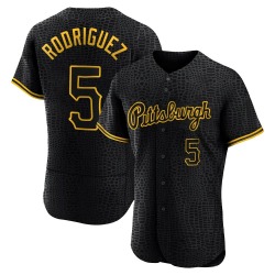 Endy Rodriguez Pittsburgh Pirates Men's Authentic Snake Skin City Jersey - Black