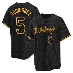 Endy Rodriguez Pittsburgh Pirates Men's Replica Snake Skin City Jersey - Black