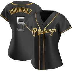 Endy Rodriguez Pittsburgh Pirates Women's Replica Alternate Jersey - Black Golden