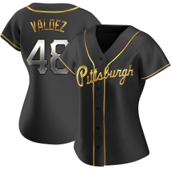 Enmanuel Valdez Pittsburgh Pirates Women's Replica Alternate Jersey - Black Golden