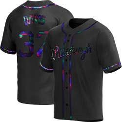 Henry Davis Pittsburgh Pirates Men's Replica Alternate Jersey - Black Holographic