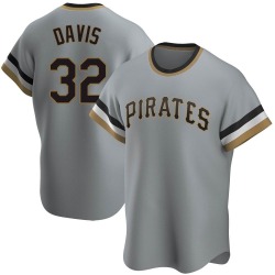 Henry Davis Pittsburgh Pirates Men's Replica Road Cooperstown Collection Jersey - Gray