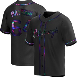 Isaac Mattson Pittsburgh Pirates Men's Replica Alternate Jersey - Black Holographic