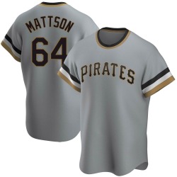 Isaac Mattson Pittsburgh Pirates Men's Replica Road Cooperstown Collection Jersey - Gray