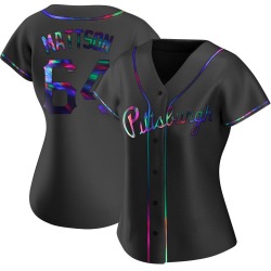 Isaac Mattson Pittsburgh Pirates Women's Replica Alternate Jersey - Black Holographic