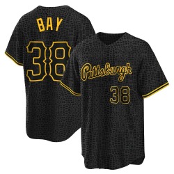 Jason Bay Pittsburgh Pirates Men's Replica Snake Skin City Jersey - Black