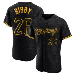 Jim Bibby Pittsburgh Pirates Men's Authentic Snake Skin City Jersey - Black