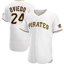 Johan Oviedo Pittsburgh Pirates Men's Authentic Home Jersey - White