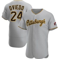 Johan Oviedo Pittsburgh Pirates Men's Authentic Road Jersey - Gray