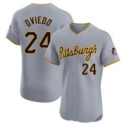 Johan Oviedo Pittsburgh Pirates Men's Elite Road Jersey - Gray