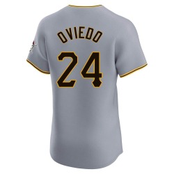 Johan Oviedo Pittsburgh Pirates Men's Elite Road Jersey - Gray