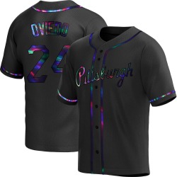 Johan Oviedo Pittsburgh Pirates Men's Replica Alternate Jersey - Black Holographic