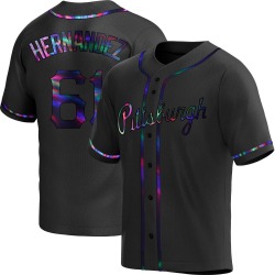 Jose Hernandez Pittsburgh Pirates Men's Replica Alternate Jersey - Black Holographic