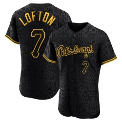 Kenny Lofton Pittsburgh Pirates Men's Authentic Snake Skin City Jersey - Black