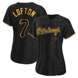 Kenny Lofton Pittsburgh Pirates Women's Authentic Snake Skin City Jersey - Black