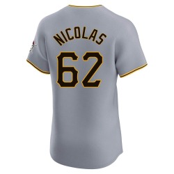 Kyle Nicolas Pittsburgh Pirates Men's Elite Road Jersey - Gray