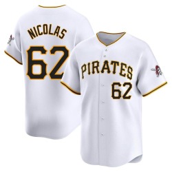 Kyle Nicolas Pittsburgh Pirates Men's Limited Home Jersey - White