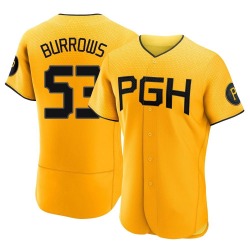 Mike Burrows Pittsburgh Pirates Men's Authentic 2023 City Connect Jersey - Gold