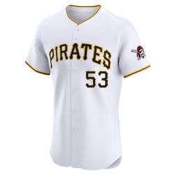 Mike Burrows Pittsburgh Pirates Men's Elite Home Jersey - White