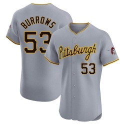 Mike Burrows Pittsburgh Pirates Men's Elite Road Jersey - Gray