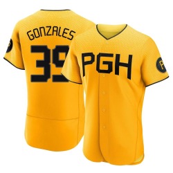 Nick Gonzales Pittsburgh Pirates Men's Authentic 2023 City Connect Jersey - Gold