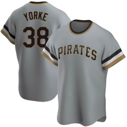 Nick Yorke Pittsburgh Pirates Men's Replica Road Cooperstown Collection Jersey - Gray