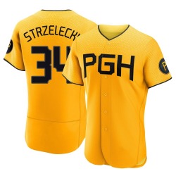 Peter Strzelecki Pittsburgh Pirates Men's Authentic 2023 City Connect Jersey - Gold