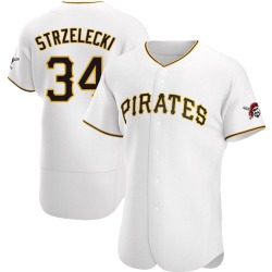 Peter Strzelecki Pittsburgh Pirates Men's Authentic Home Jersey - White