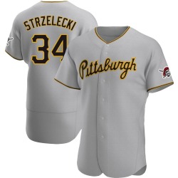 Peter Strzelecki Pittsburgh Pirates Men's Authentic Road Jersey - Gray