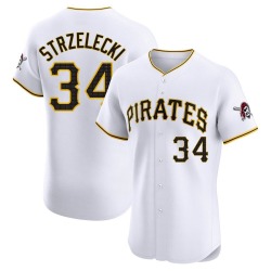 Peter Strzelecki Pittsburgh Pirates Men's Elite Home Jersey - White