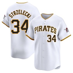 Peter Strzelecki Pittsburgh Pirates Men's Limited Home Jersey - White