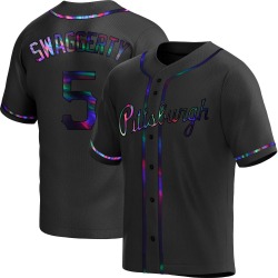 Travis Swaggerty Pittsburgh Pirates Men's Replica Alternate Jersey - Black Holographic