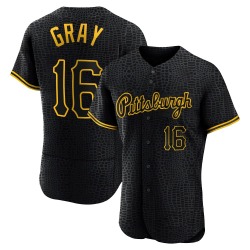 Tristan Gray Pittsburgh Pirates Men's Authentic Snake Skin City Jersey - Black