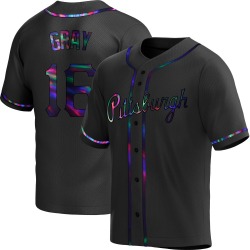 Tristan Gray Pittsburgh Pirates Men's Replica Alternate Jersey - Black Holographic