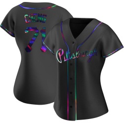 Tsung-Che Cheng Pittsburgh Pirates Women's Replica Alternate Jersey - Black Holographic