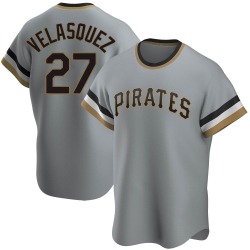 Vince Velasquez Pittsburgh Pirates Men's Replica Road Cooperstown Collection Jersey - Gray